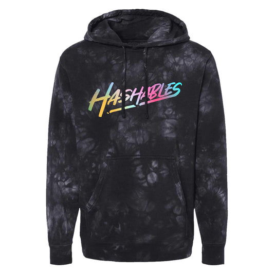 Hashables - Multicolored Logo Hoodie - Black Tie Dye