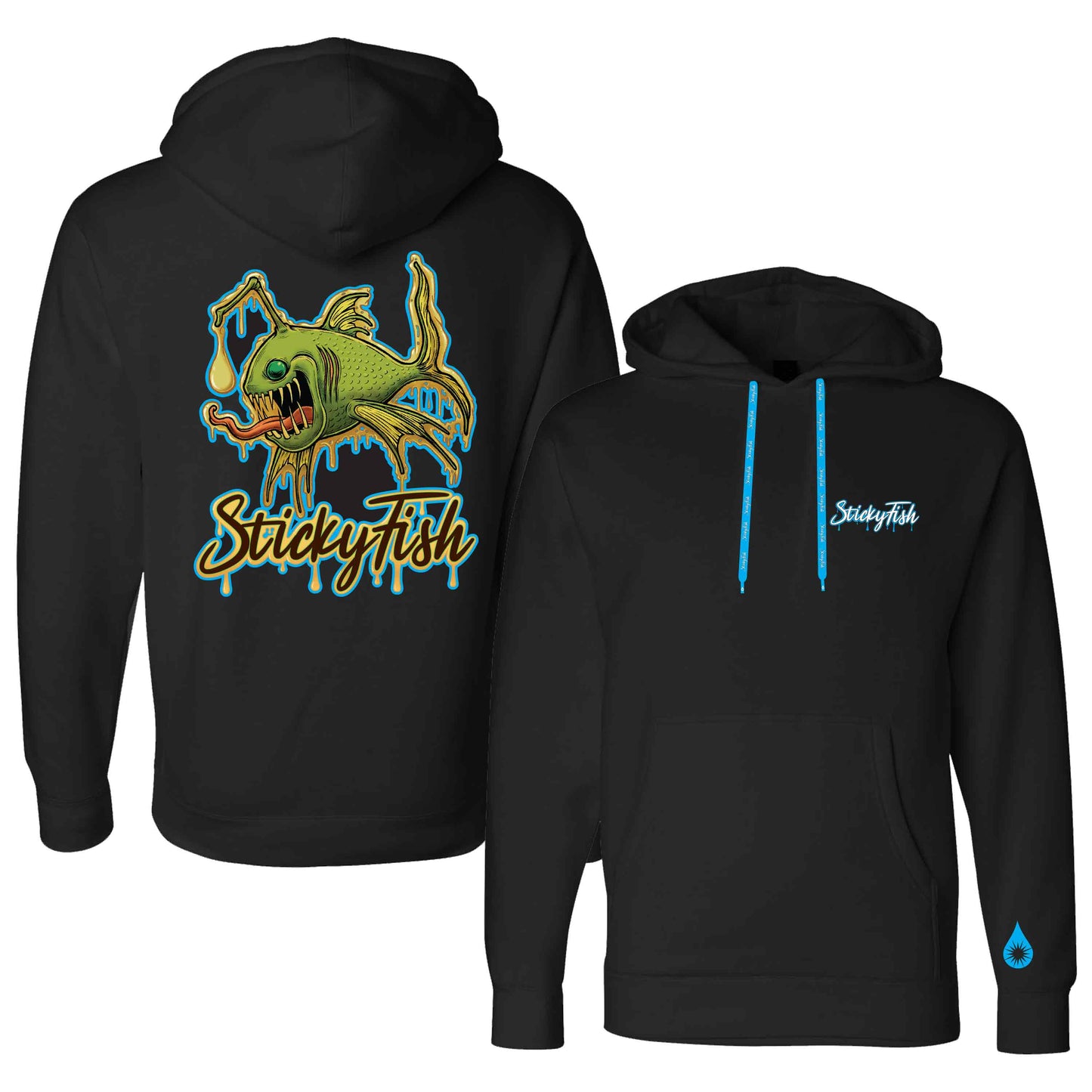Sticky Fish - Blue Drip - Pullover Hoodie