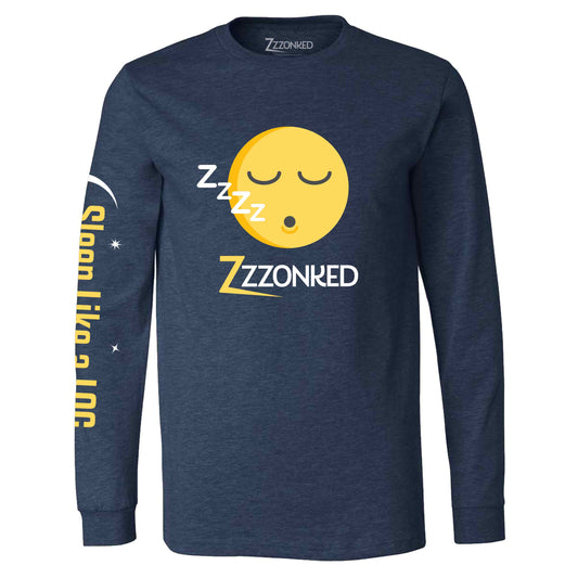Zzzonked - Sleep like a log - Long Sleeve - Navy Heather